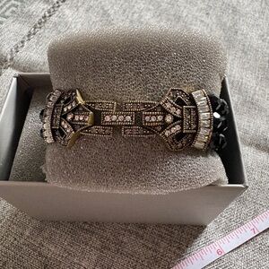 Heidi Daus black bead bracelet with crystal clasp